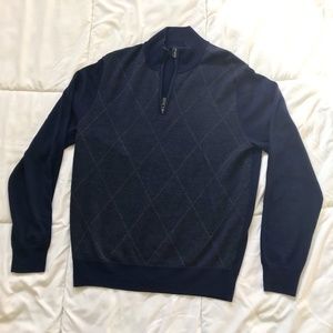 Jos. A. Bank Navy Pullover - Diamond Front Pattern - Medium